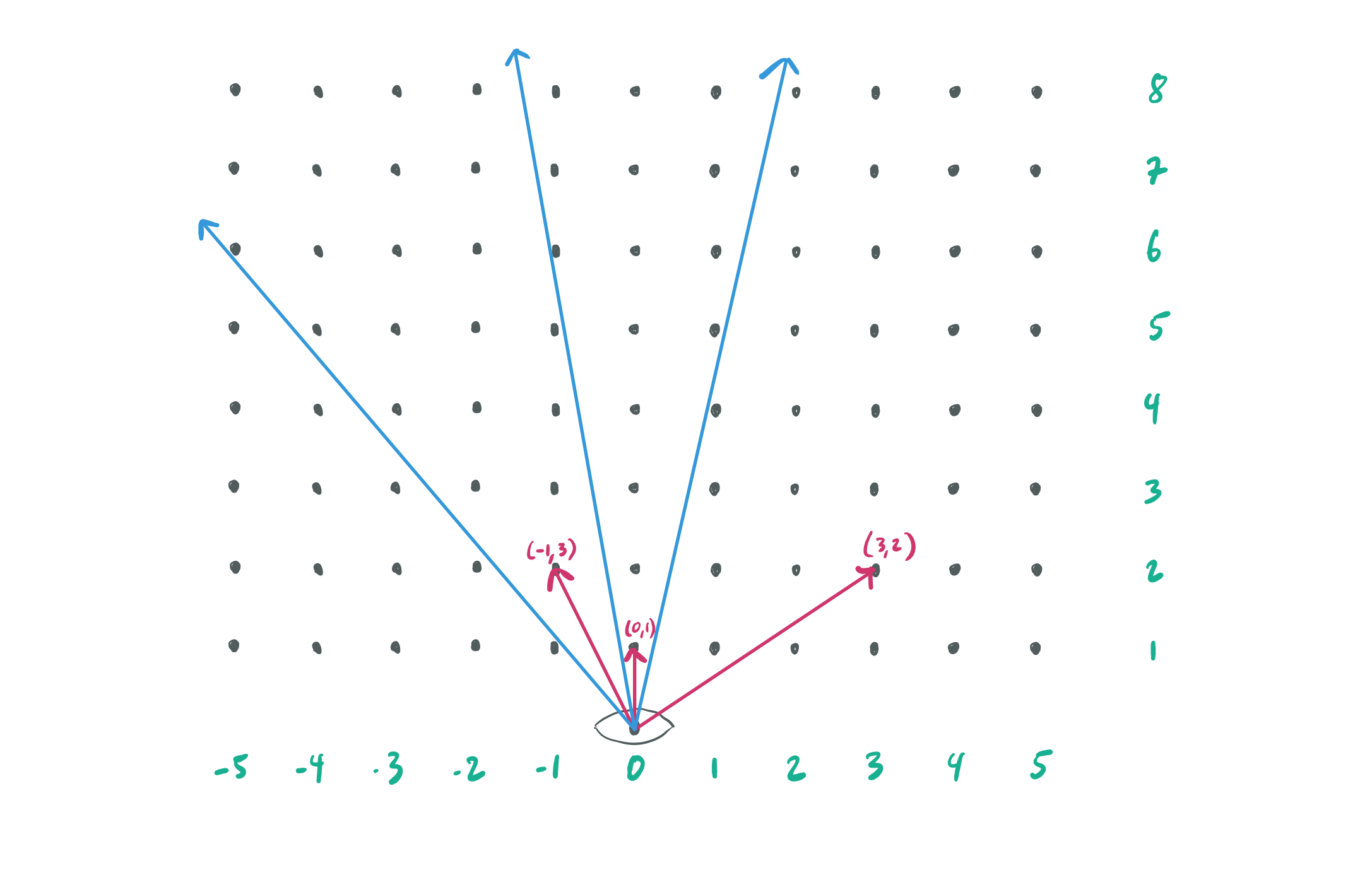 The same view, but each vine is assigned a coordinate